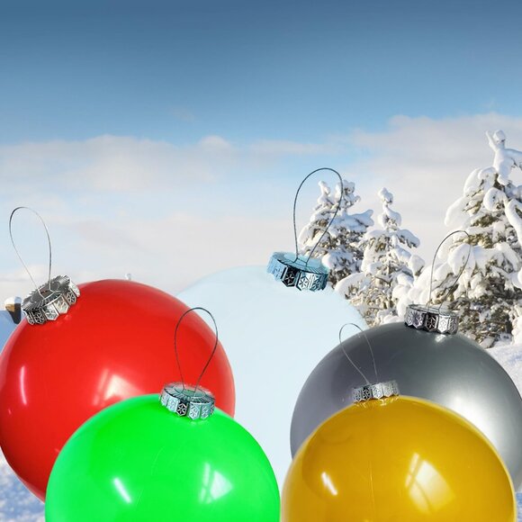 Inflatable Christmas Ornaments, (5Pcs 14 Inch) Large Inflatable Christmas Balls - Picture 2 of 4